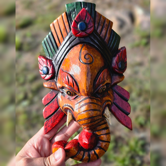 Ganesh Handmade Wooden Mask Made in Nepal
